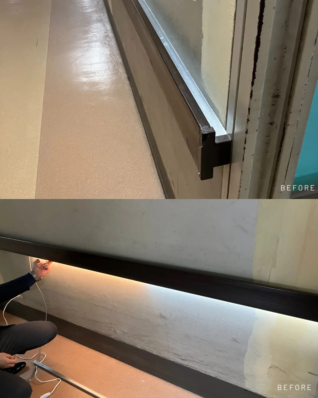 【リノベーション】廊下手摺照明